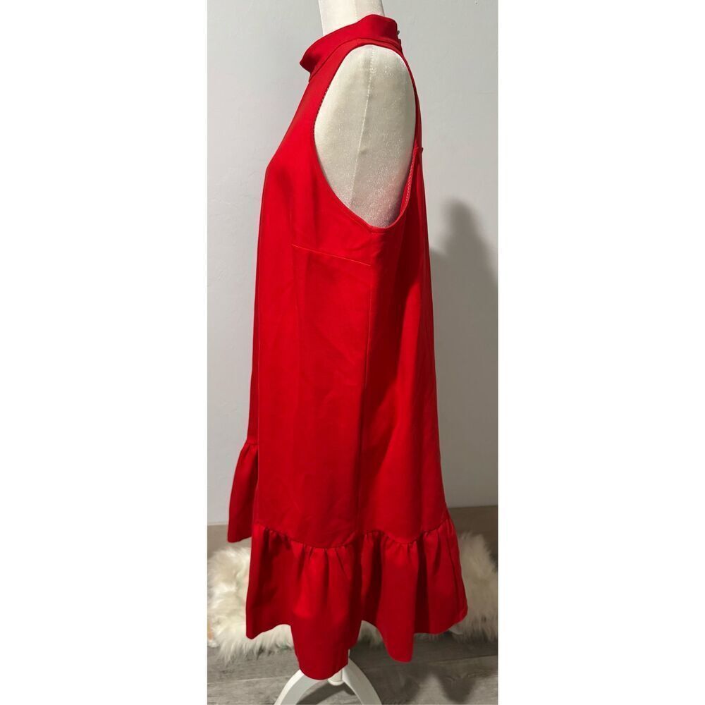 Maeve by Anthropologie red ruffle hem shift dress 1X - Picture 4 of 8